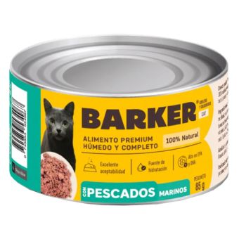 Barker Lata Gato Pescados Marinos 85Gr