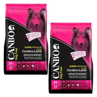 Canbo Súper Premium Adulto Cordero Razas Medianas y Grandes Dúo Pack 15 Kg