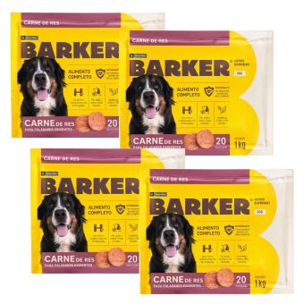 Combo Barker Hamburguesas De Carne 20 Unids. 1kg x 4