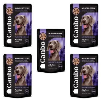 Pack x5 Comida Húmeda Perro Adulto Canbo Pavo 100gr